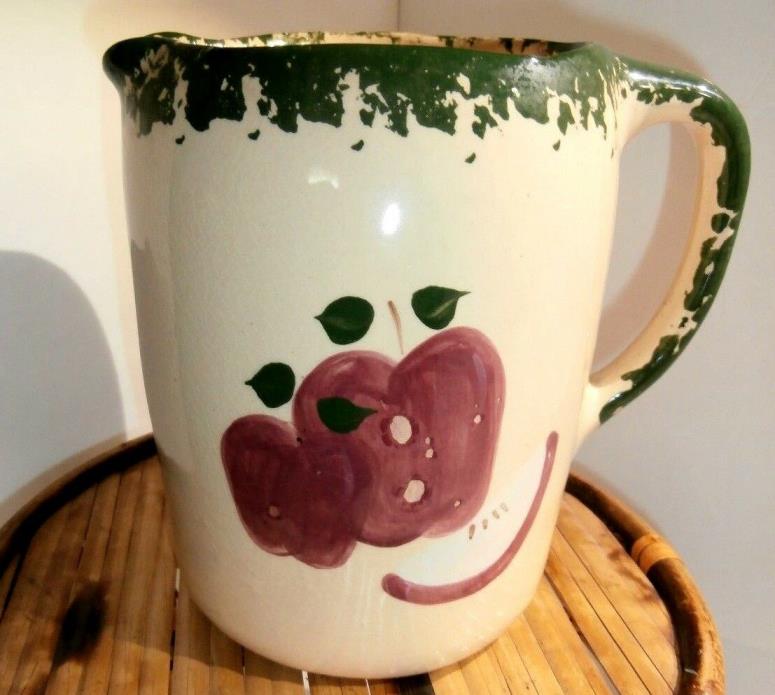 Roseville Alpine Pottery Pitcher Ohio 1995  Decorated Apples