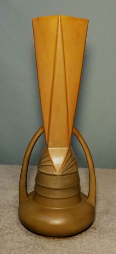 Vintage Roseville Pottery Futura Arches Vase #411-14
