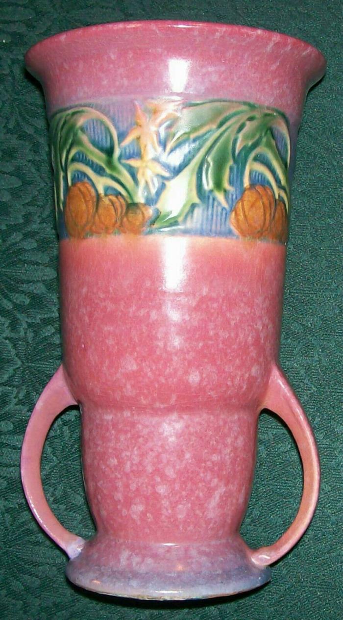 Roseville Baneda Vase #593-8 Pink Ca. 1933