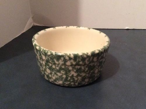 Roseville Ohio Pottery Gerald Henn Green Spongeware Small Bowl 5 In Across