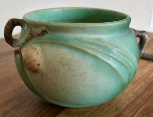 Roseville Art Pottery Green Pinecone Bowl Jardiniere