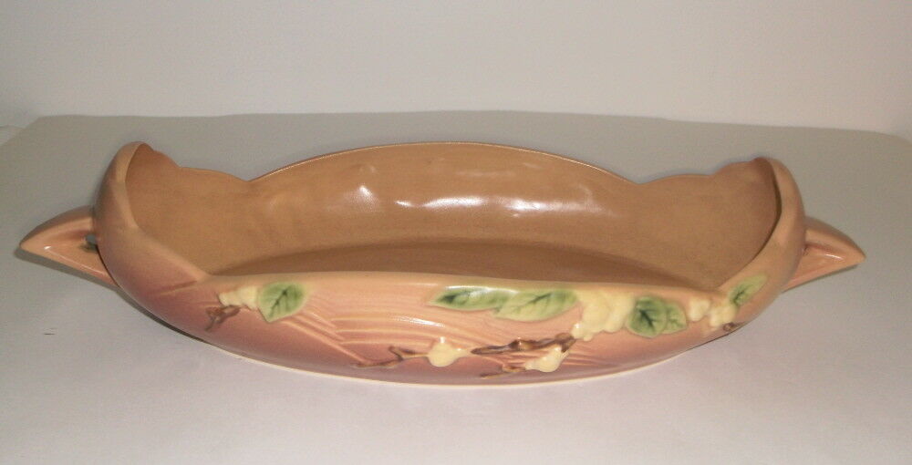 Vintage Roseville Art Pottery Console Dish With the Snowberry Design (1940's)