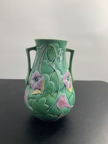 Vintage Roseville Pottery MORNING GLORY Vase 10 1/2 Inch Green