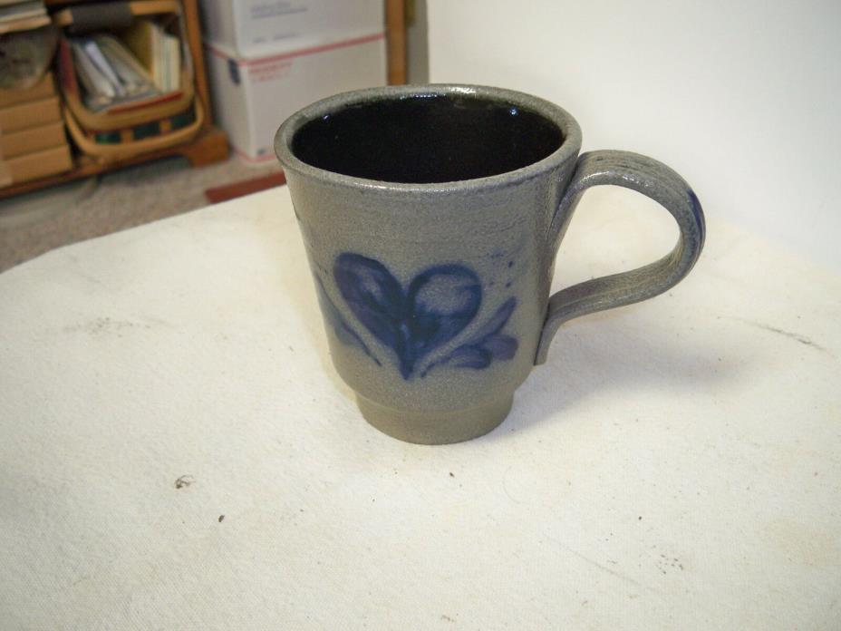 Rowe Pottery Works Coffee Cup-Heart Design - RPW Stamp