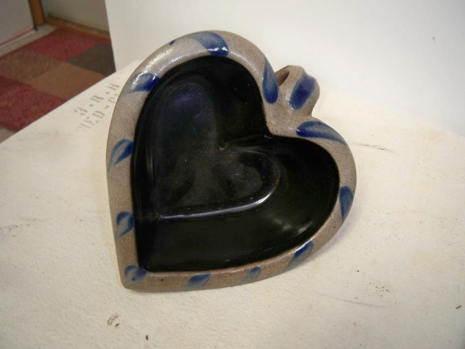 Rowe Pottery Works Handled Heart Shape Dish-Nice Serving Dish-2002