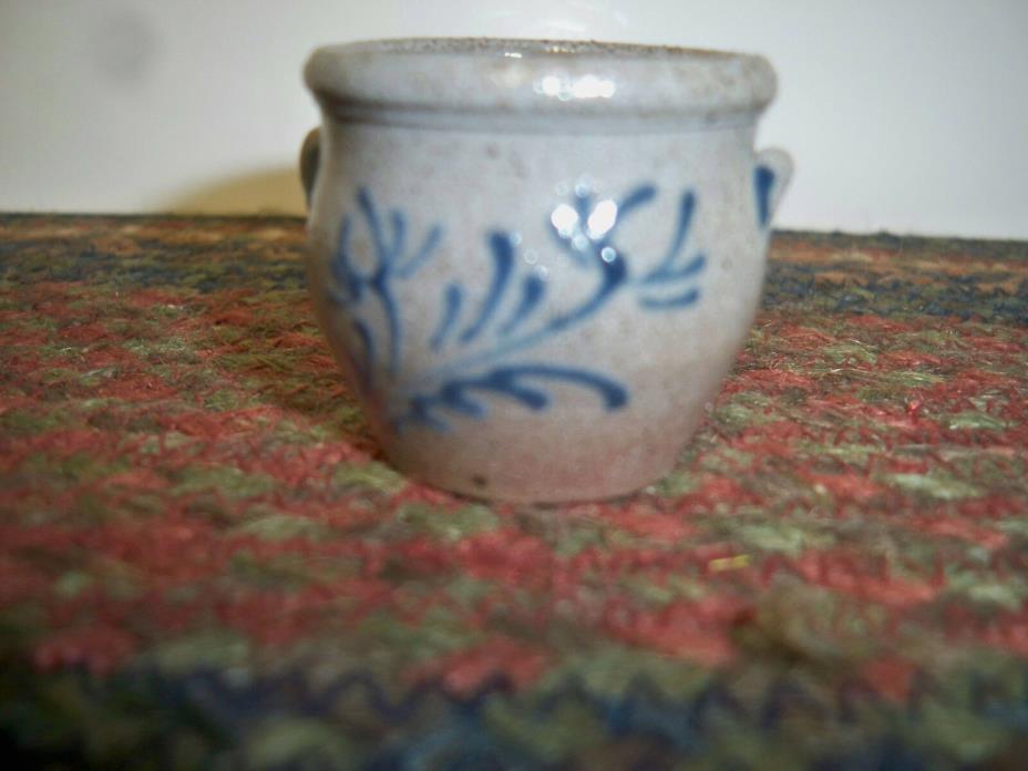 Rowe Pottery Miniature Smaller Ovoid Crock-Wisconsin-2007-Blue/Grey Salt Glaze