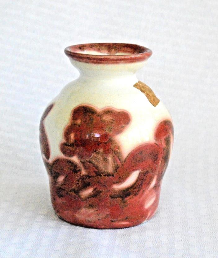 Antique Edgar Bockman Swedish Art Deco Luster Glaze Faience Vase for Hoganas