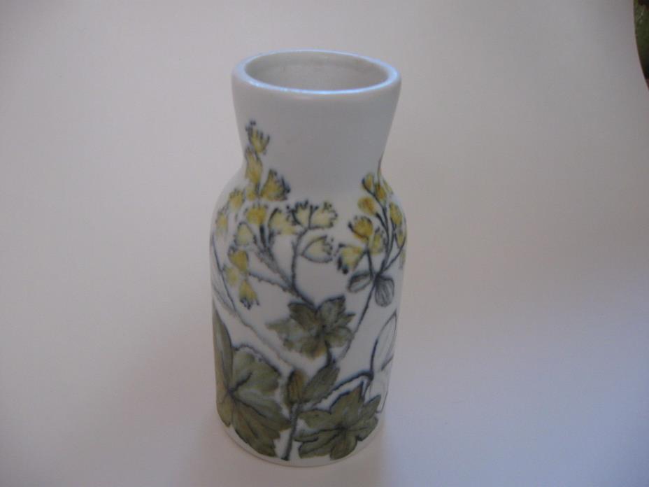 Vase Wild Flower Design Arabia Finland Hand Painted Mid Century