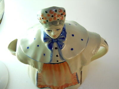 Shawnee Granny Ann Teapot With Lid Blue Apron & Flower Hat. Made In U.S.A.-