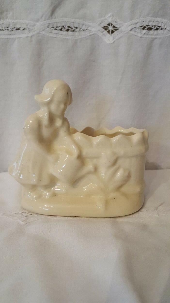 Vintage Shawnee pottery Dutch girl with watering can Vase/planter