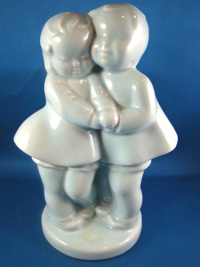 SHAWNEE POTTERY Blue BOY AND GIRL Planter Flower Pot @26