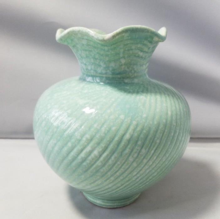 Shawnee Pottery Vase Vintage Antique Teal Mint Painted Flower Vase Home Decor