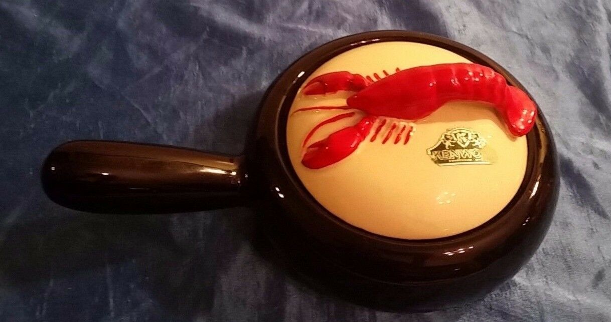 Shawnee Pottery LobsterWare Covered Casserole Skillet Glossy Black USA #902