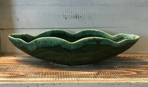 Vintage MCM Shawnee Kenwood Pottery Green Glazed Retro  Green Planter USA 1510
