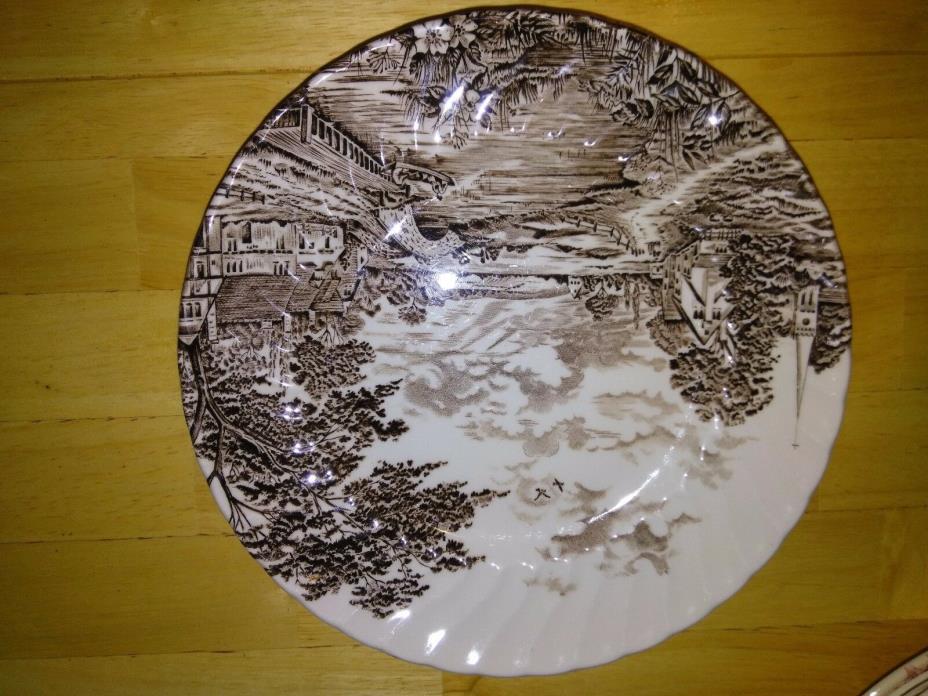 Staffordshire England China Plate COUNTRY DAYS Hand Engraved by Ridgeway 9.75