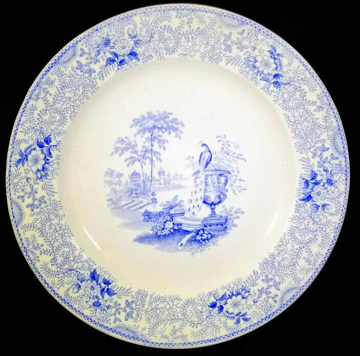 Antique 'Ceylonese' Transferware Plate by George Phillips, c. 1834-1848