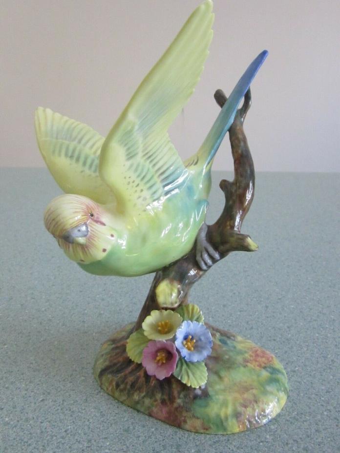 Beautiful Hand Painted Budgee - Parrot by England company Radnor 6 ins tall