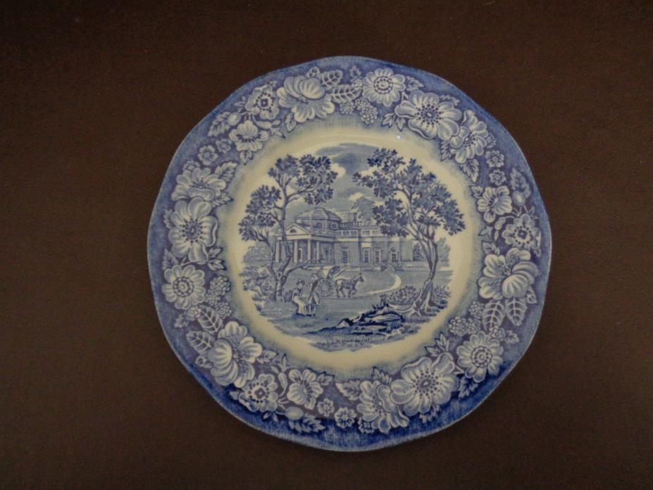 Liberty Blue Monticello Staffordshire Bread Plate (Cat.#8A038)