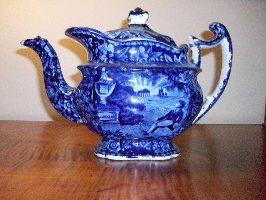 Staffordshire Historical Blue Teapot 