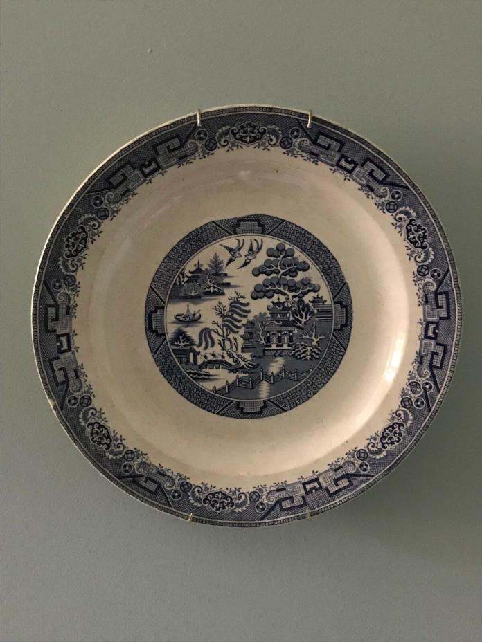 STAFFORDSHIRE TRANSFERWARE BLUE  PLATE 1850's Asian Pattern Charger