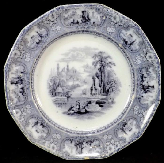 Antique 'Medina' Transferware Plate by Jacob Furnival & Co, c. 1845-1870
