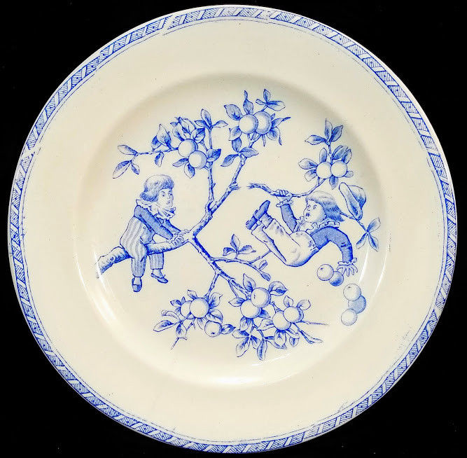 Antique 'Daffodil' Aesthetic Transferware Plate by W H Grindley & Co, 1882