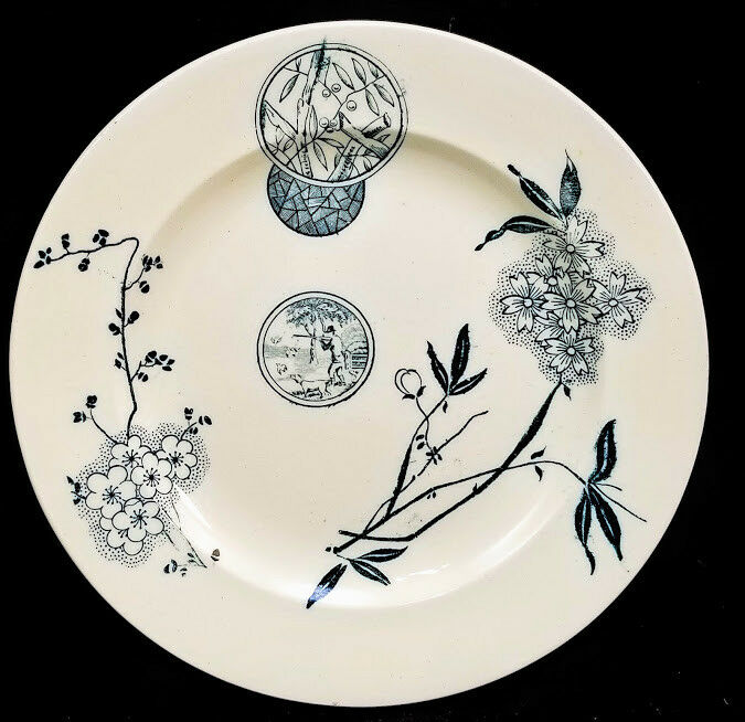 Antique Aesthetic Transferware Staffordshire Plate, c. 1880