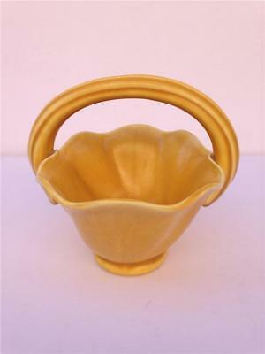 Vintage Stangl Art Pottery Yellow Handled Basket No. 3225