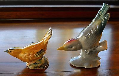 Vintage Bird Figurine Stangl 3597 Yellow Wilson Warbler + Other Unmarked Bird