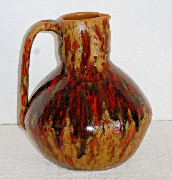 Vintage Salt Glaze Stoneware Crock Pitcher Signed Orezz Art Pottery 9