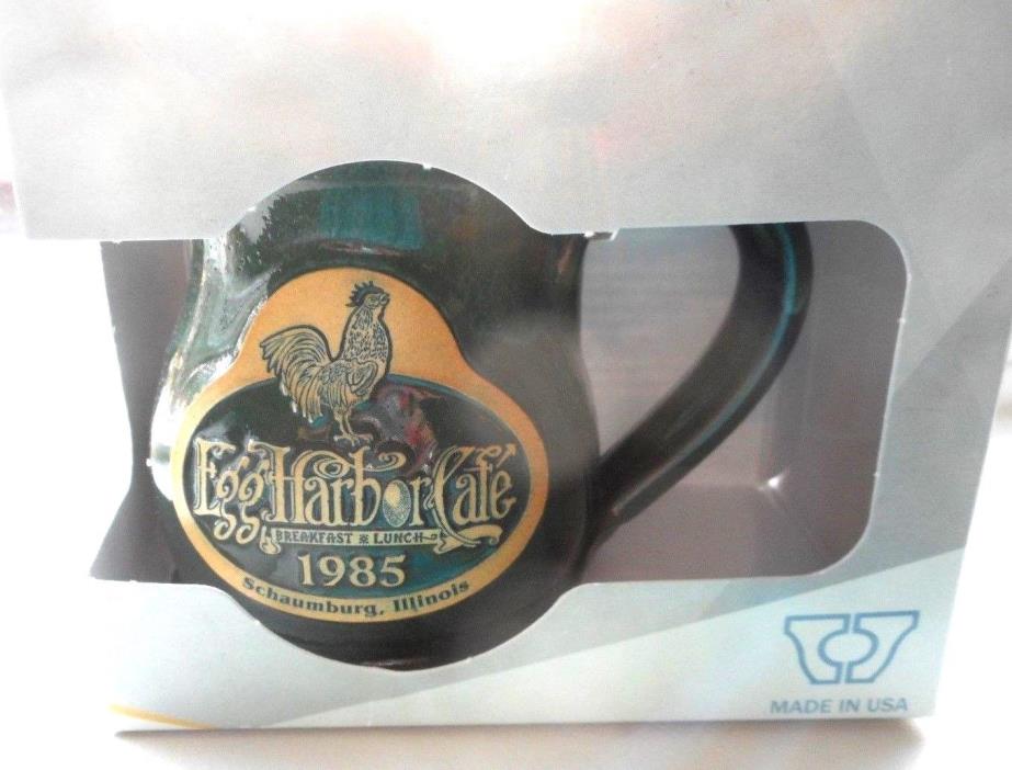 Egg Harbor Cafe 1985 Schaumburg IL Deneen Pottery Coffee Cup Mug Green NIB