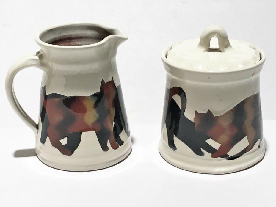 Westcote Bell Ceramics Cat Silhouette Pottery Sugar Creamer Columbus Era Studio