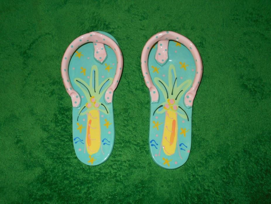 Clay pottery handmade Flip Flop's Key West FL. signed