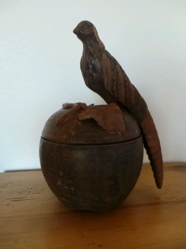 Jose Torres Pottery Collection Bird on Acorn Bowl Container