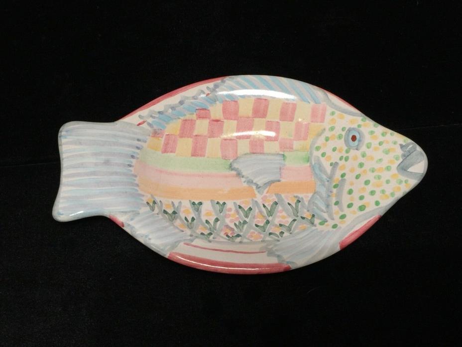 Vintage MACKENZIE-CHILDS Fish Multi-Color 7.5