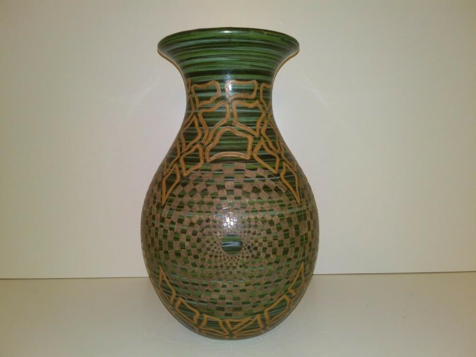 Nicaraguan Pottery San Juan de Oriente Geometric Design Vase Signed Ariel Molina