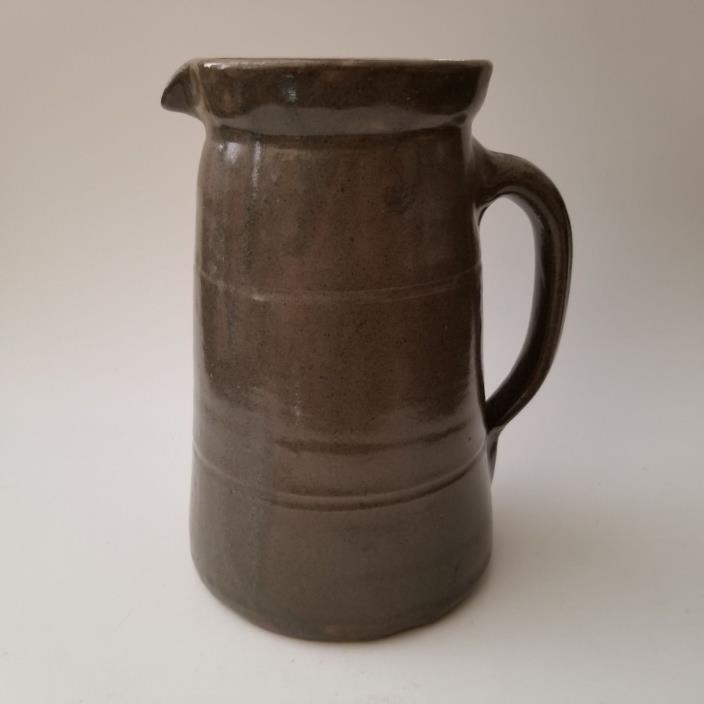 Heavy Hand Crafted Stoneware Pottery Pitcher 8