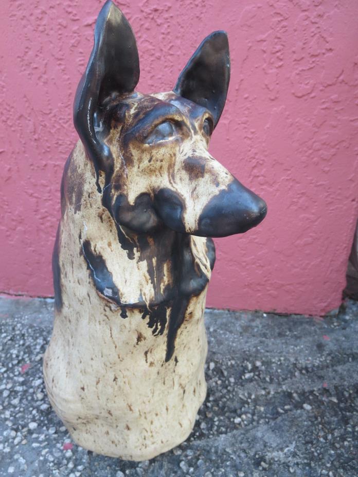 Rare Thomas Reece Modern Art Pottery Stoneware Studio Art  German Shepard Dog