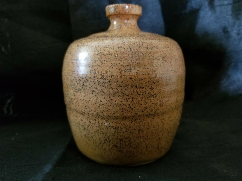 Studio Art Hand Crafted Earth Tone Speckled Vase Signed Tenma '68 R
