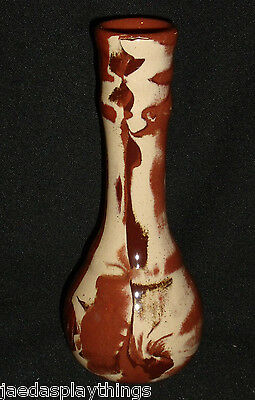 Art Pottery Vase Clays In Calico Cardwell Montana Caramel Brown 6.75