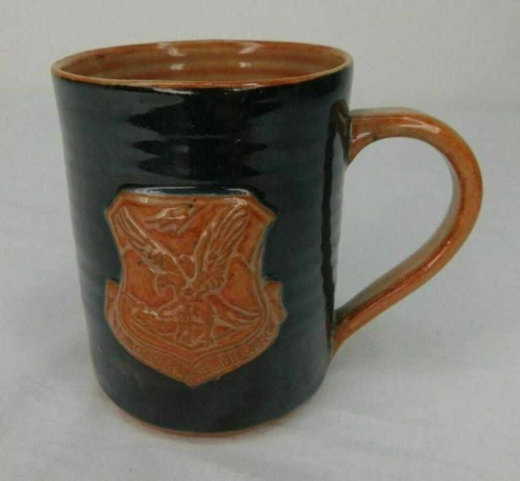 Vintage Mug Wold Pottery Routh Beverley Yorkshire USAF 513 Tactical Airlift Wing