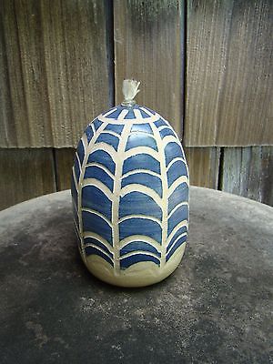 1997 Handmade Blue Oval Egg Shape Oil Lamp Porch Boudoir Vanity Mood Night Light