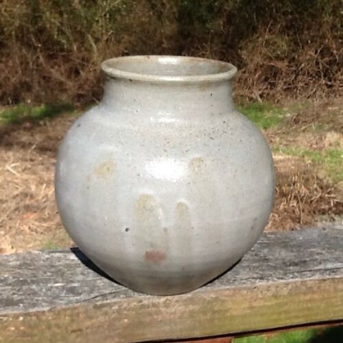 Salt Glazed Hand Turned Vase Studio Pot Vintage Unmarked & Unknown