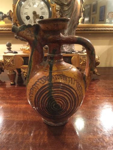 Antique 17th Or Earlier Possibly Middle Ages Pottery Stoneware Pitcher