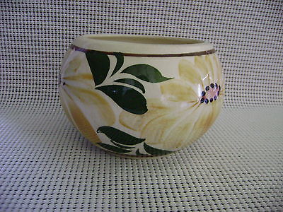 vintage flower planter bowl MEXICO multi color pottery candy dish floral design