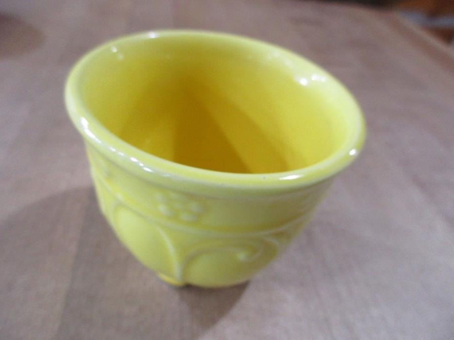 Vintage Yellow 3 inch  Ceramic Flower Pot USA on bottom