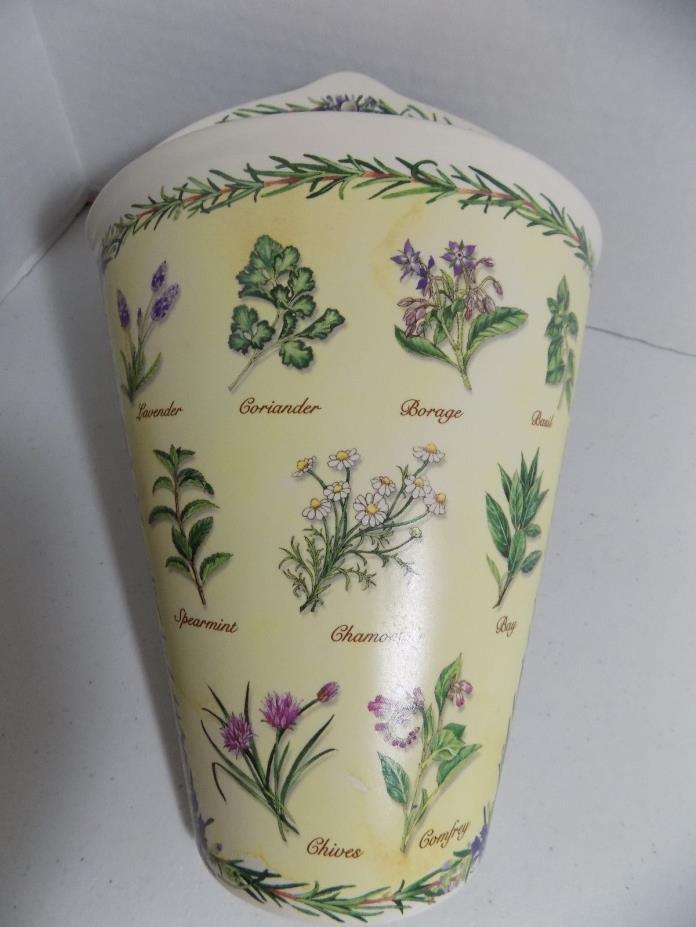 Olive St. Pottery, Herb Themed Wall Pocket, Exc. Condition