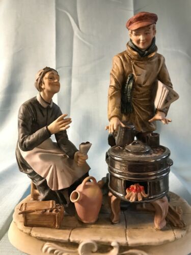 Nature's Nobleman 44/59 Large Couple Cooking Over Outdoor Stove Signed Bruno
