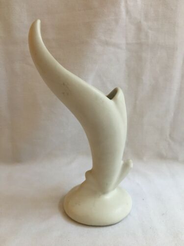 Vintage Van Briggle Art Pottery Bird Of Paradise Vase Matte White