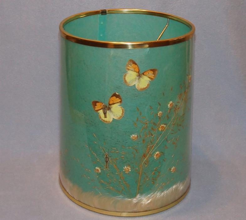 Van Briggle Turquoise Blue Butterfly Parchment Pottery Table Lamp Shade Only Vtg